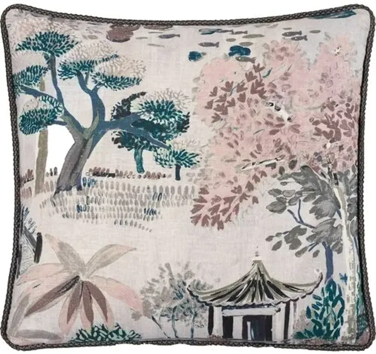 Jing Chinoiserie Pillow - Pink