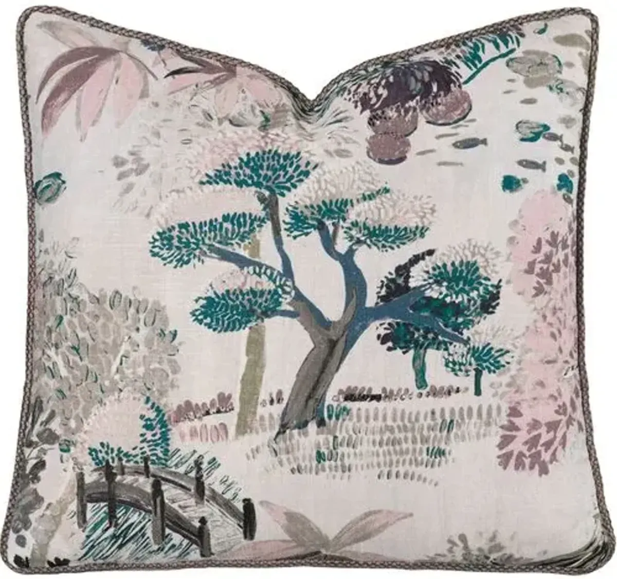 Jing Chinoiserie Pillow - Pink