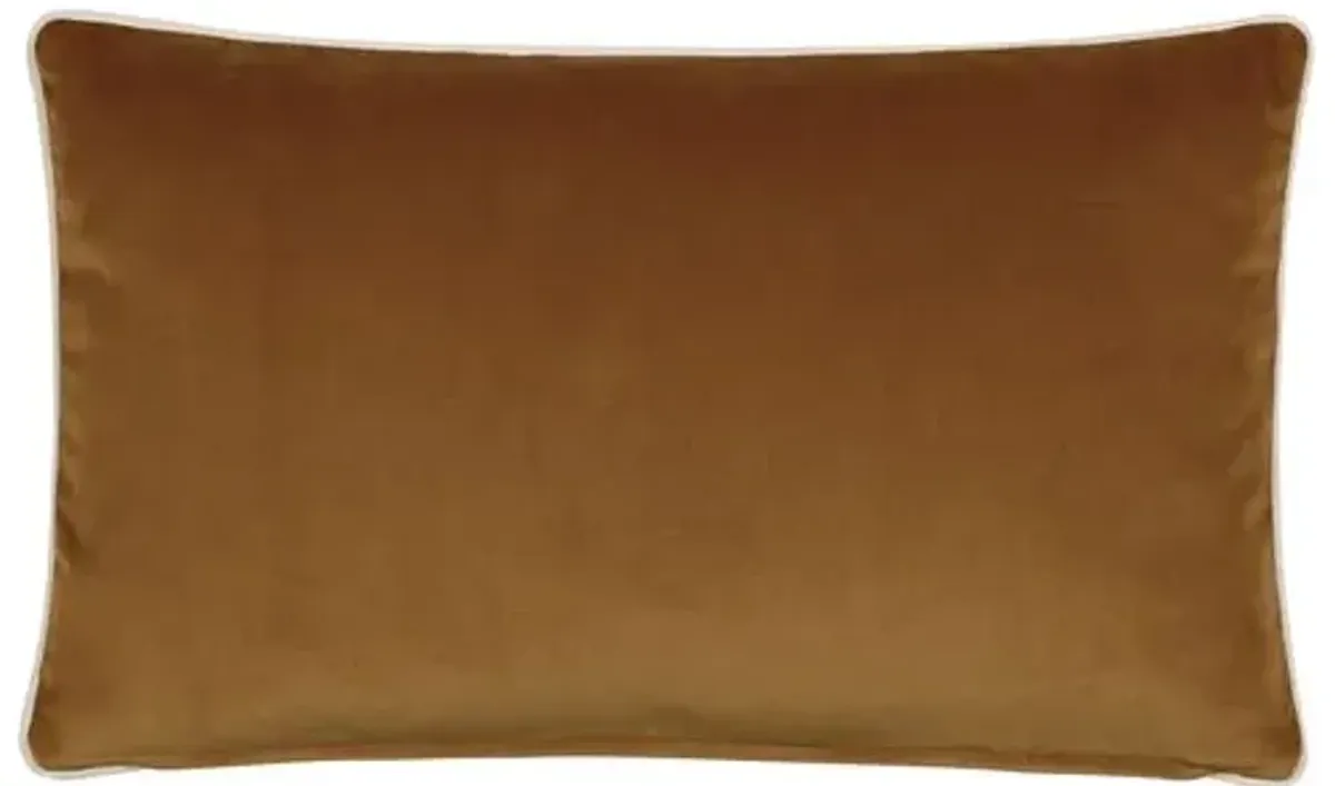 Kona Zebra Velvet Lumbar Pillow - Gold