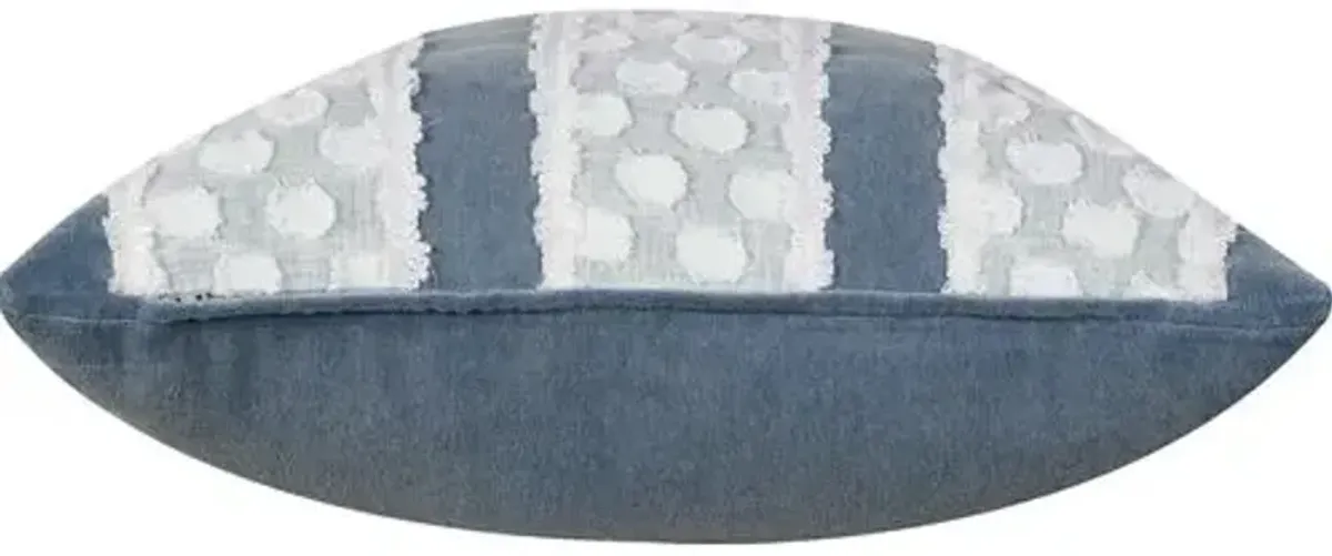 Lotty 20x20 Lace Pillow - Blue Denim/White