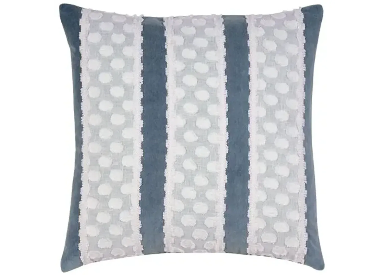 Lotty 20x20 Lace Pillow - Blue Denim/White