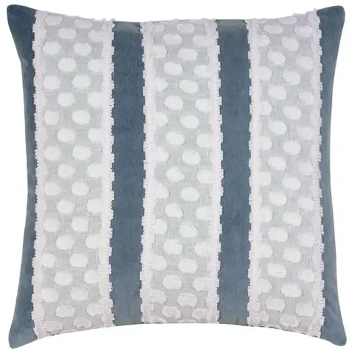 Lotty 20x20 Lace Pillow - Blue Denim/White