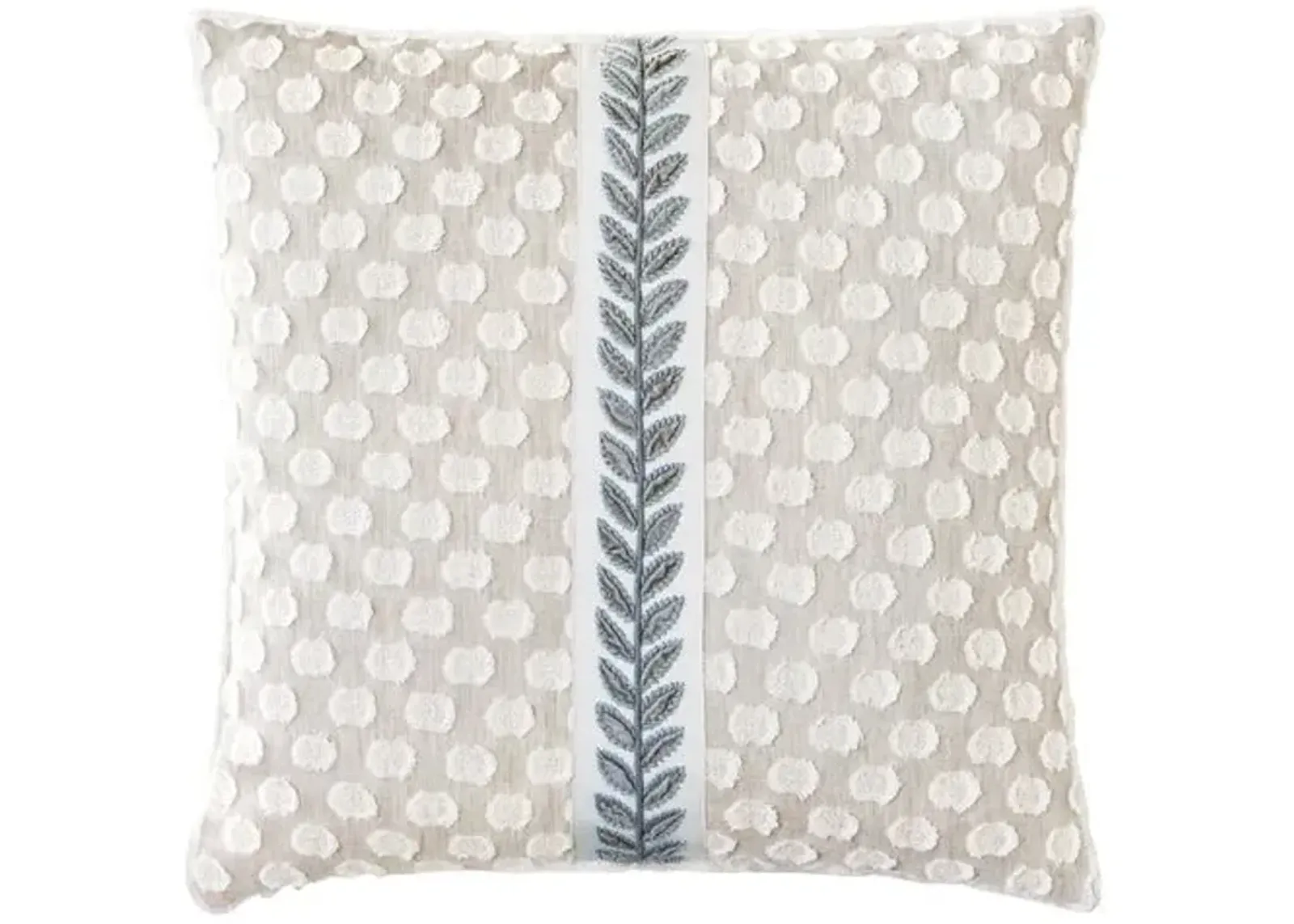 Lotty 20x20 Leaf Applique Pillow - Neutral/Blue