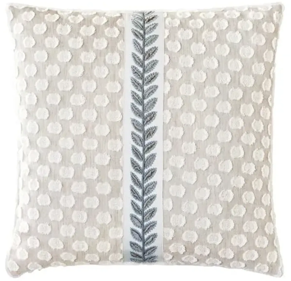 Lotty 20x20 Leaf Applique Pillow - Neutral/Blue