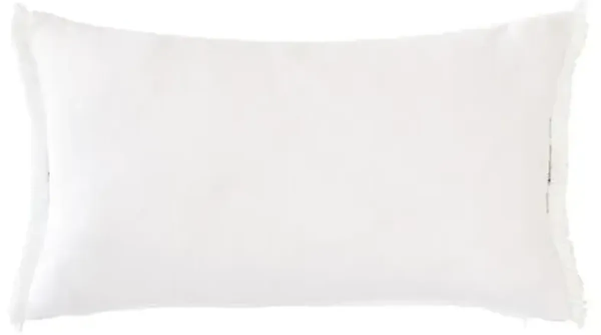 Lotty 15x26 Horizontal Leaf Lumbar Pillow - White/Blue