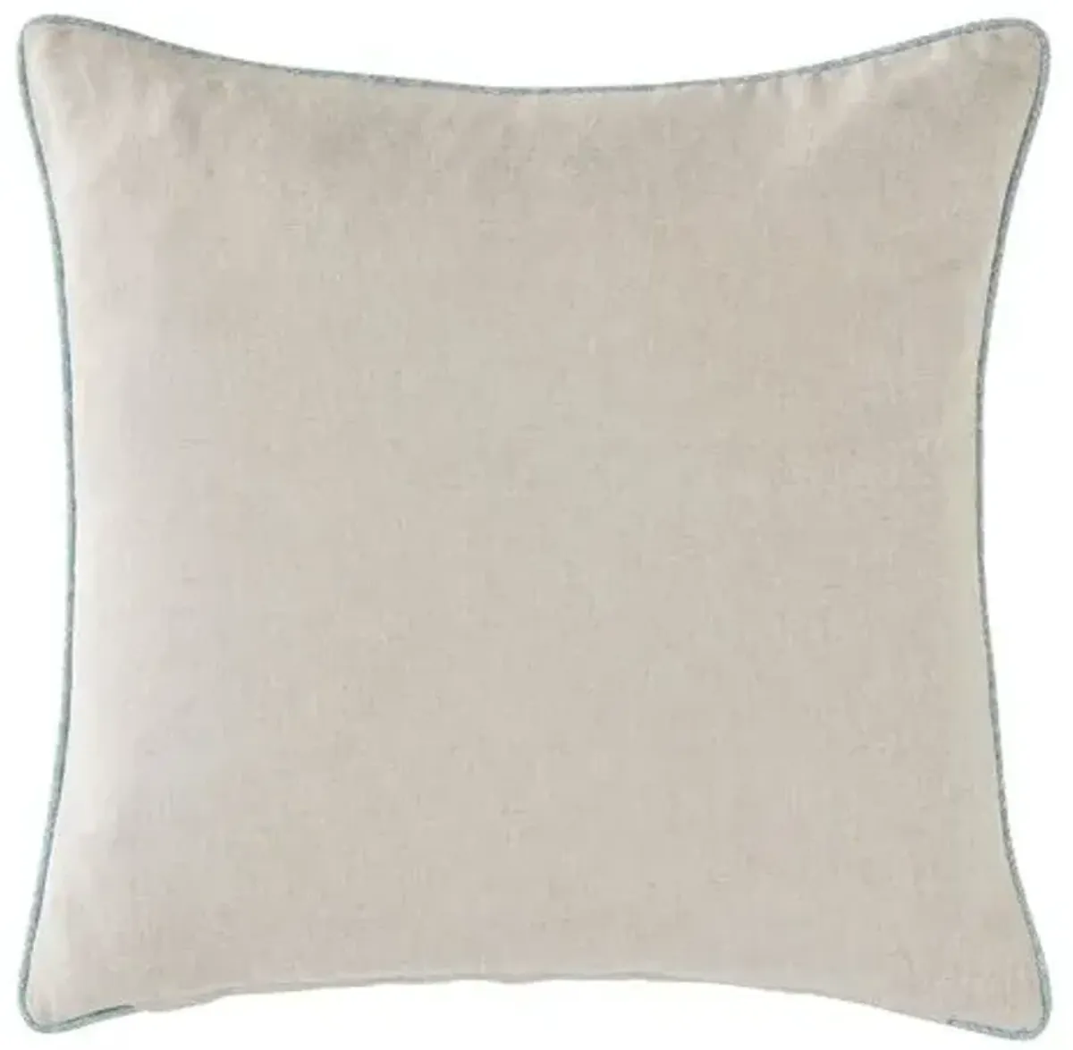 Sakura Embroidered Floral Pillow - Neutral