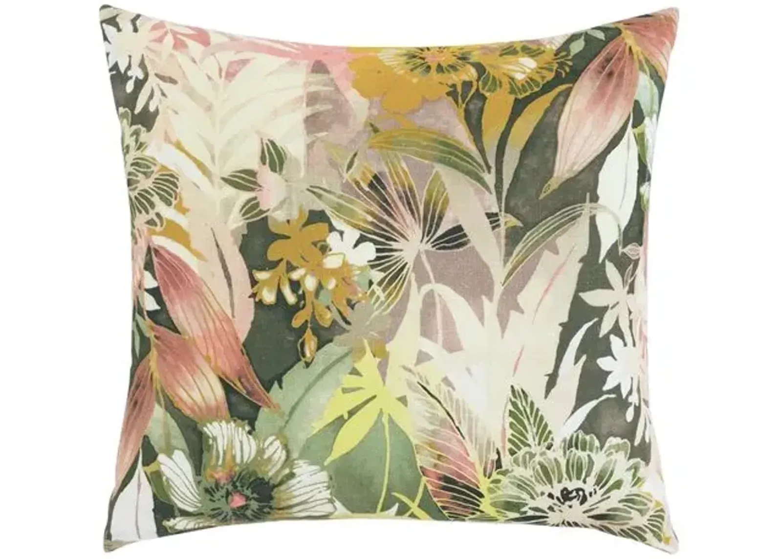 Meadow Floral Pillow - Pink - Handcrafted