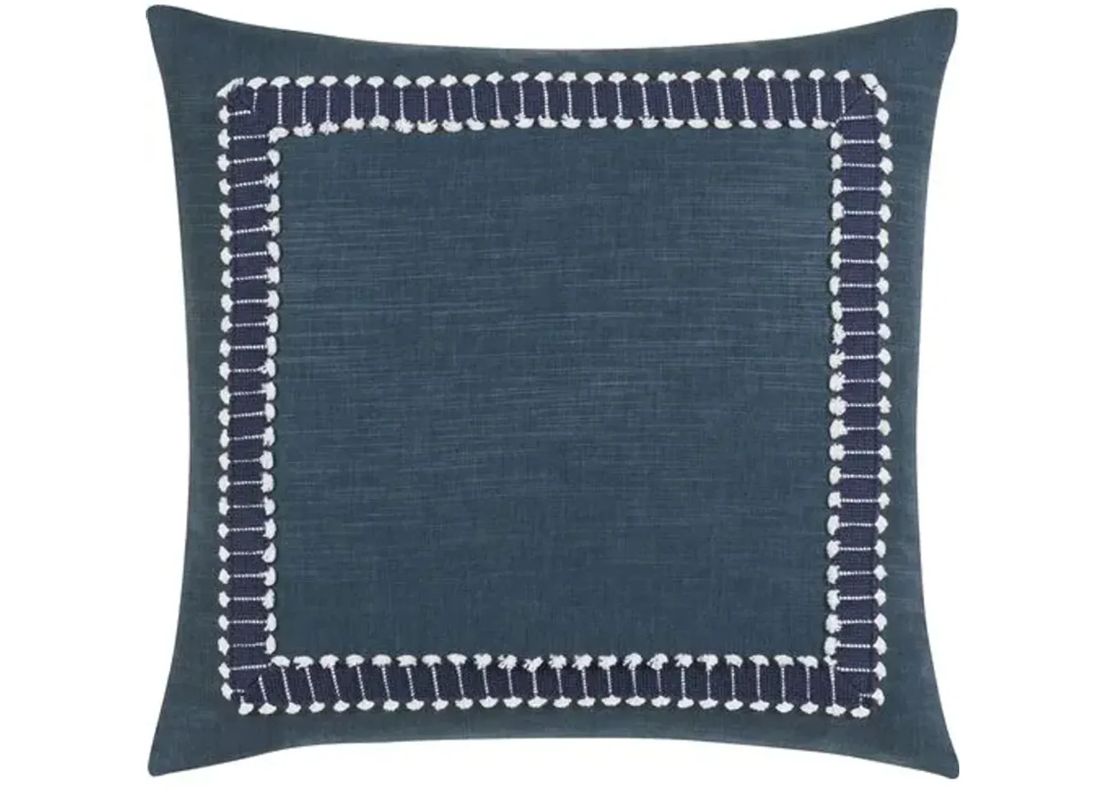 Oceane 20x20 Border Pillow - Navy - Handcrafted