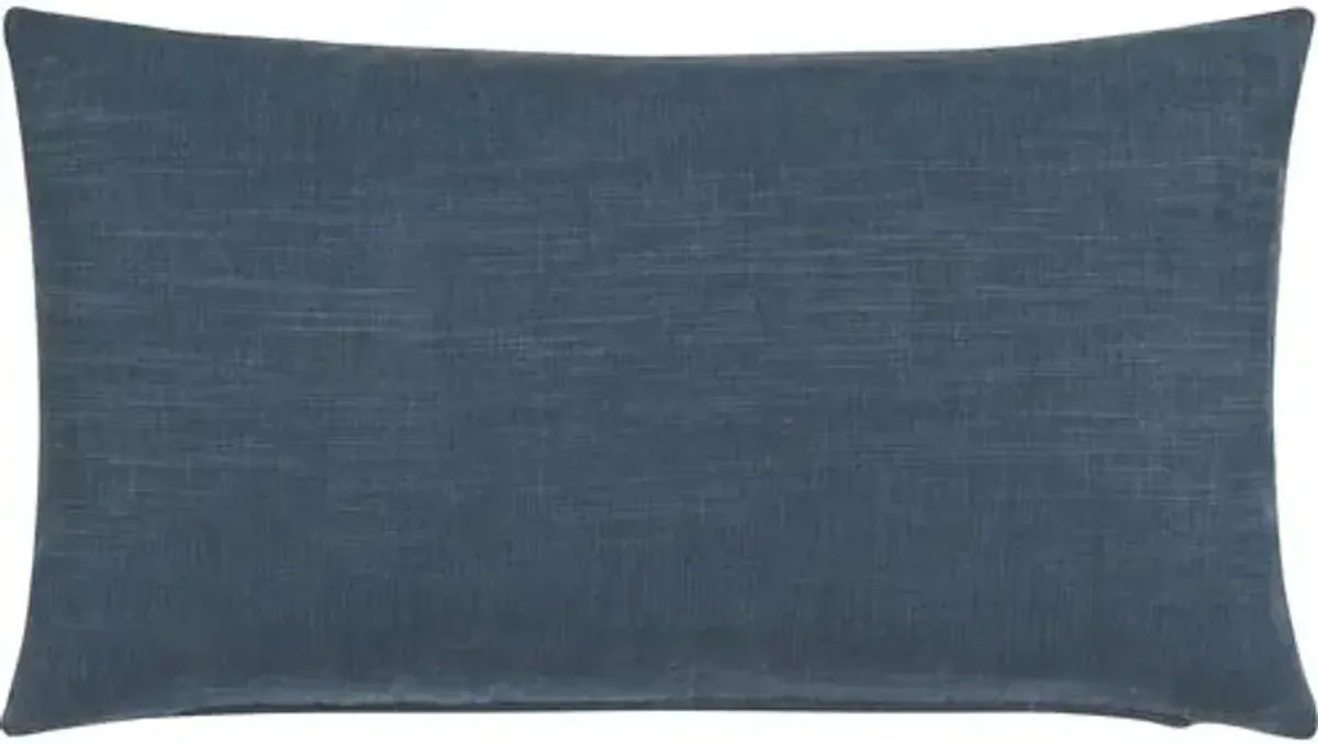 Oceane 13x22 Embroidered Cuff Lumbar Pillow - Navy - Handcrafted