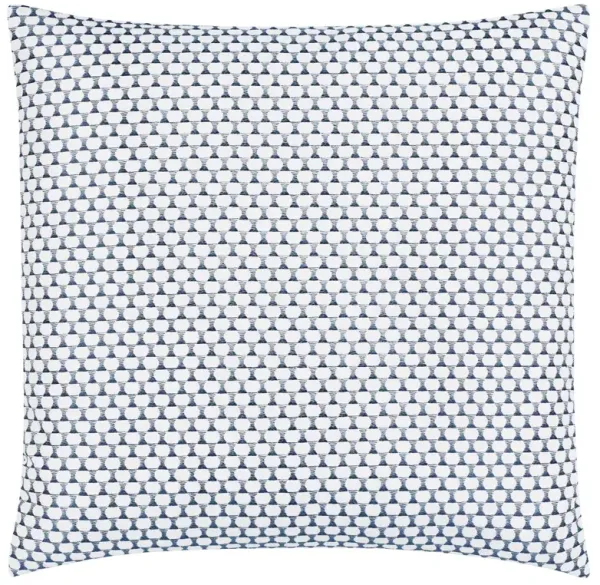 Oceane Embroidered Pillow, Navy/White