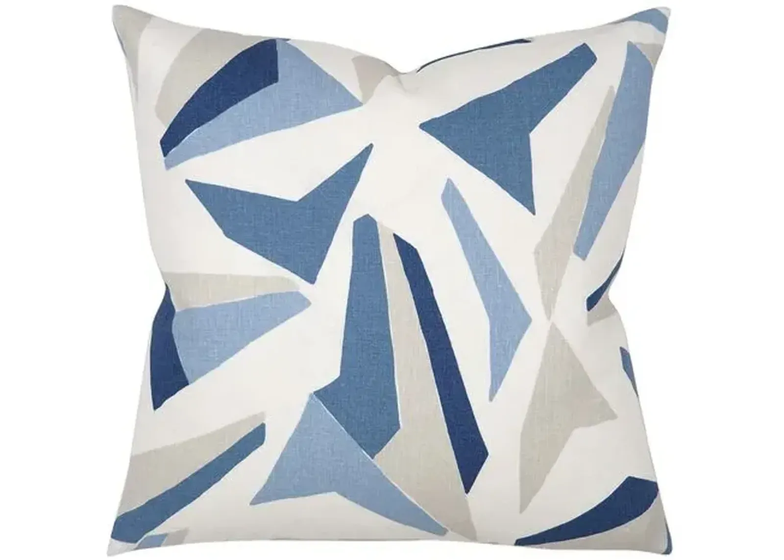 Mira Geometric Pillow - Blue/Neutral