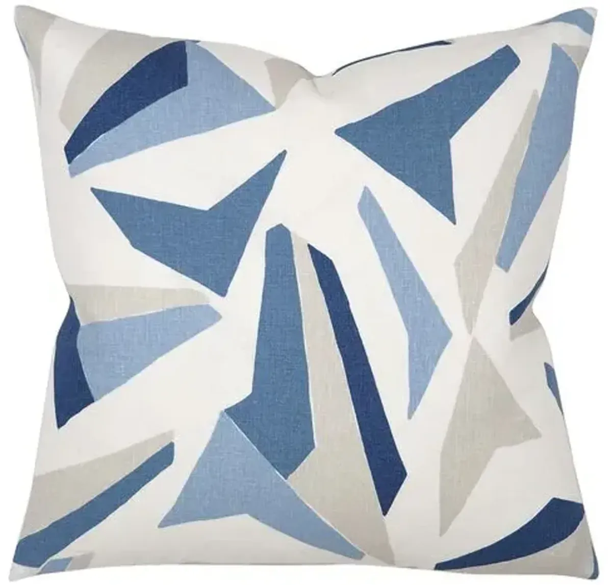 Mira Geometric Pillow - Blue/Neutral