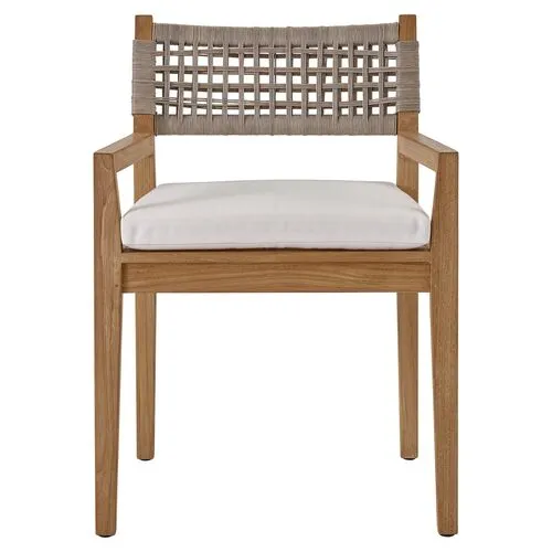 Coastal Living Emerson Outdoor Arm Chair - Natural Teak - Brown