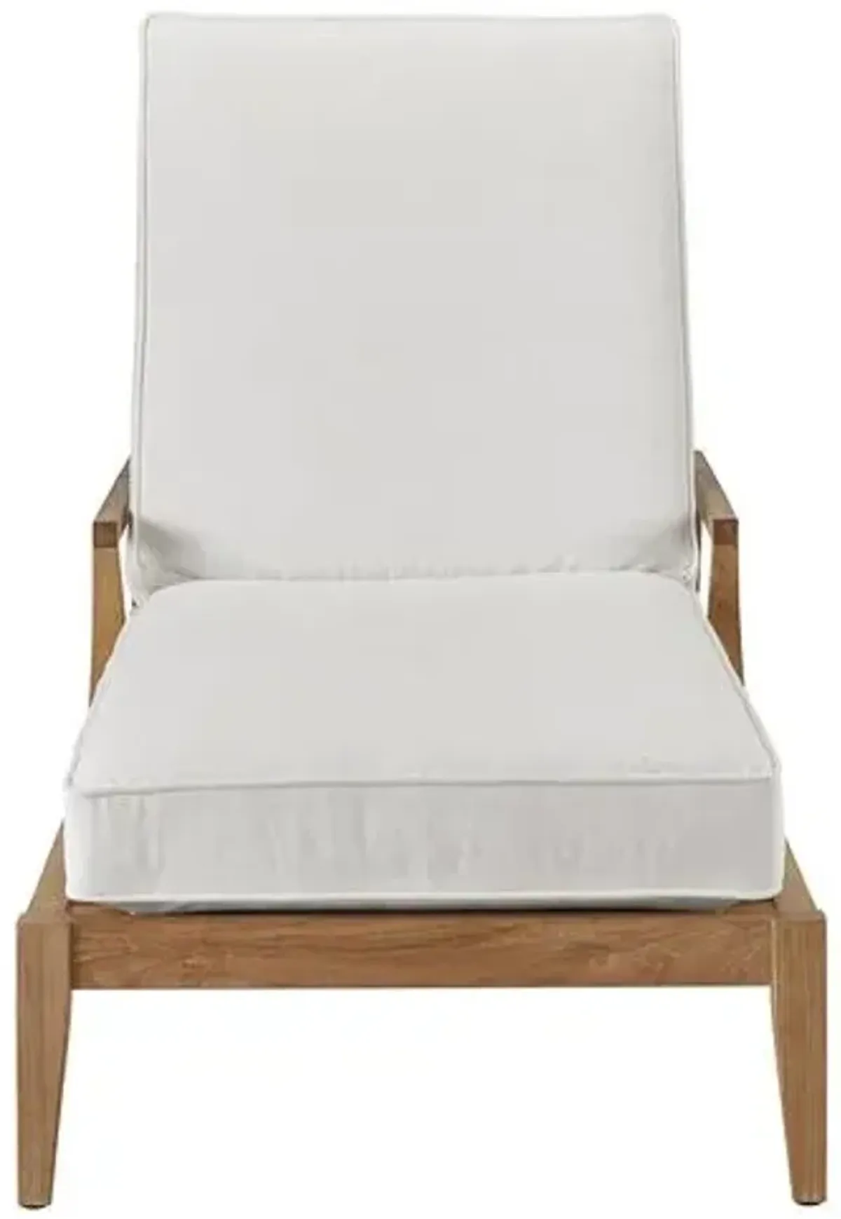 Coastal Living Emerson Outdoor Chase Lounge - Natural Teak/White - Brown