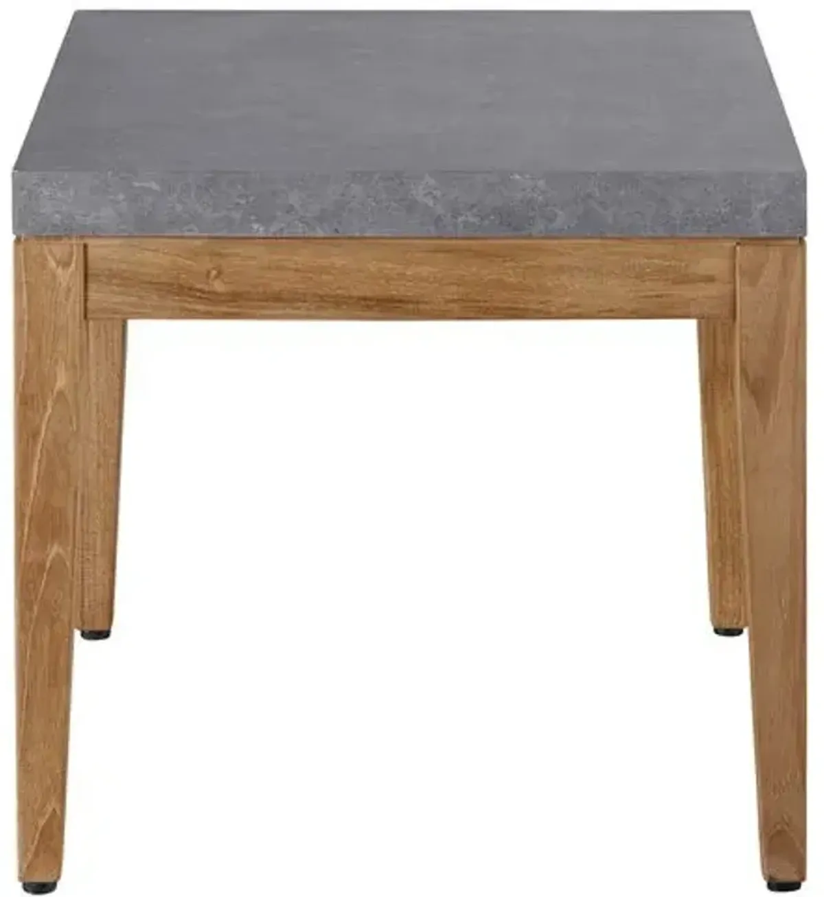 Coastal Living Emerson Outdoor End Table - Gray Stone/Natural Teak - Brown