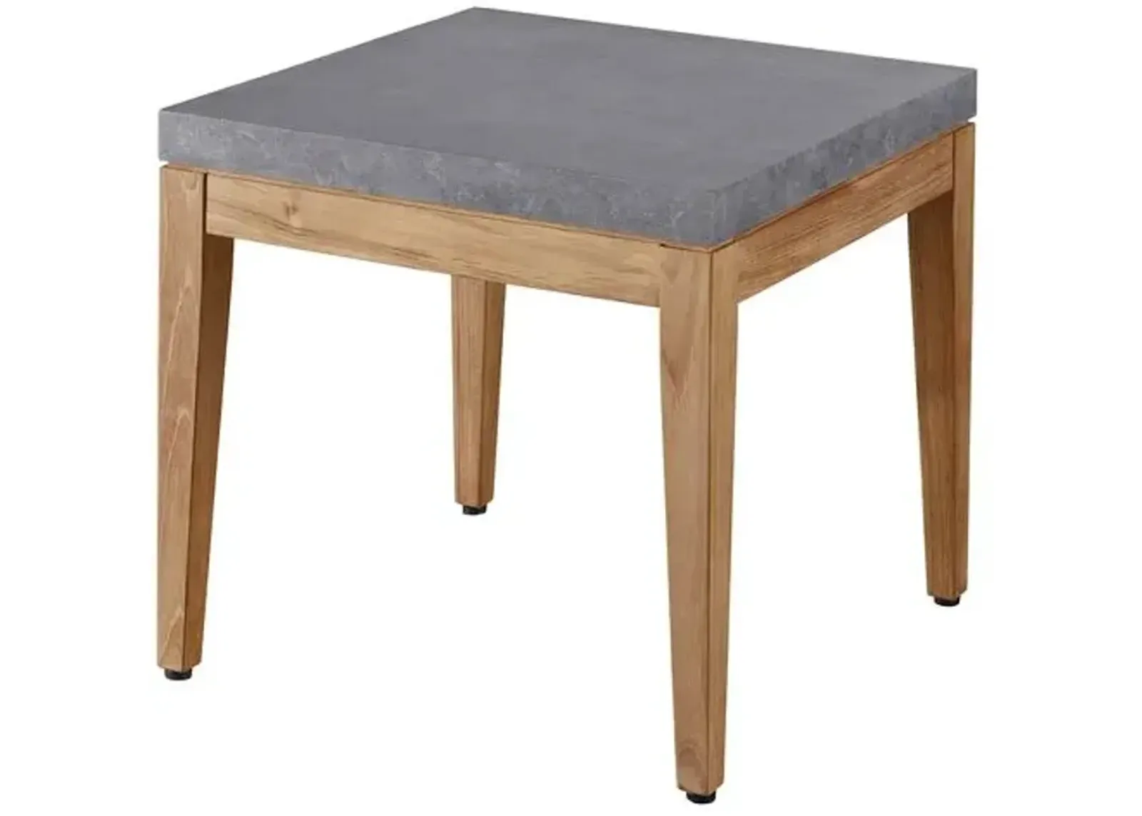 Coastal Living Emerson Outdoor End Table - Gray Stone/Natural Teak - Brown