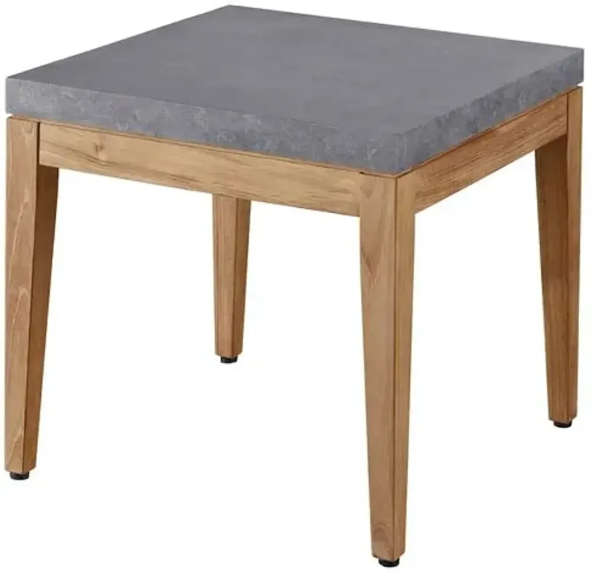 Coastal Living Emerson Outdoor End Table - Gray Stone/Natural Teak - Brown