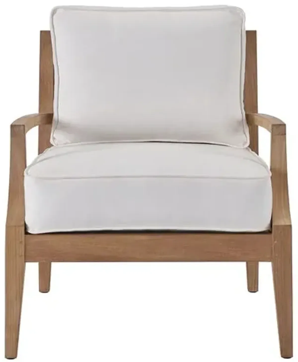 Coastal Living Emerson Outdoor Lounge Chair - Natural Teak/White - Brown