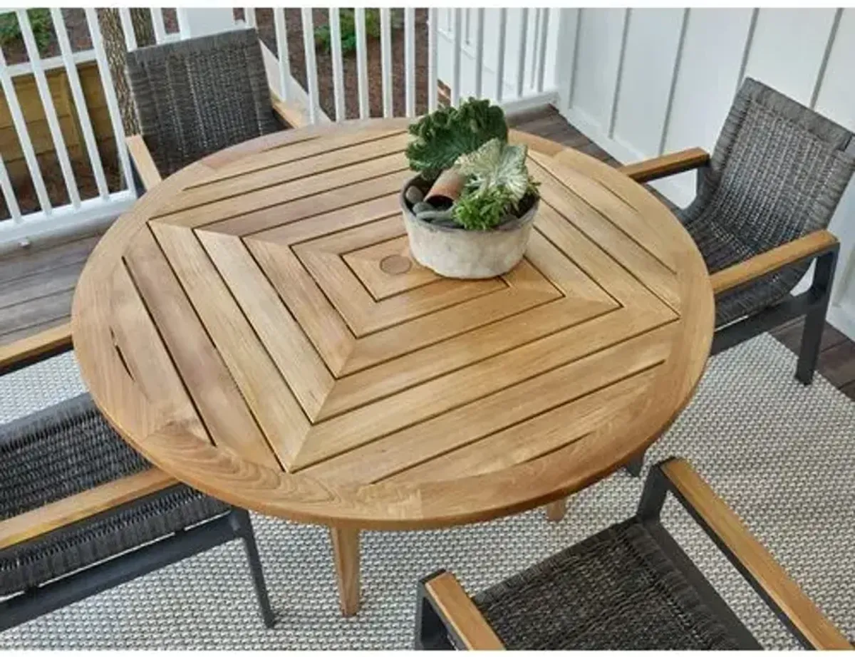 Coastal Living Emerson Outdoor Round Dining Table - Natural Teak