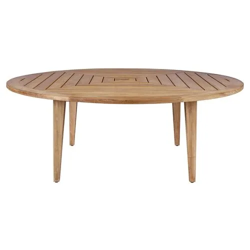 Coastal Living Emerson Outdoor Round Dining Table - Natural Teak