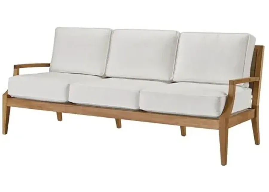 Coastal Living Emerson Outdoor Sofa - Natural Teak/White