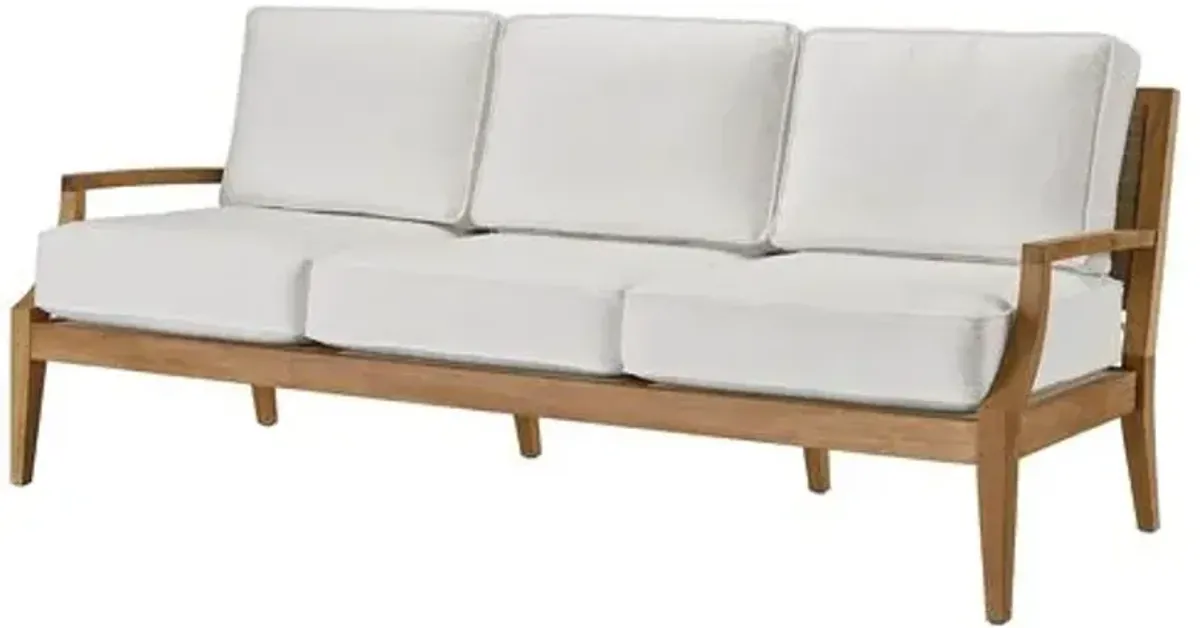 Coastal Living Emerson Outdoor Sofa - Natural Teak/White