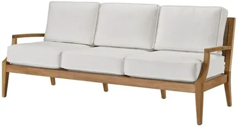 Coastal Living Emerson Outdoor Sofa - Natural Teak/White