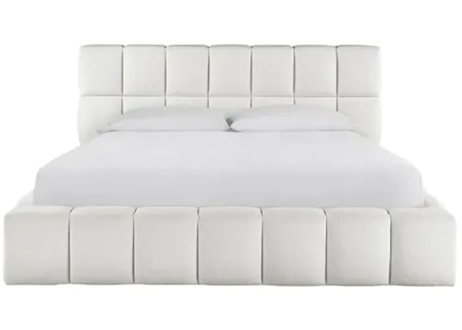 Avani Upholstered Platform Bed - White Boucle, Upholstered