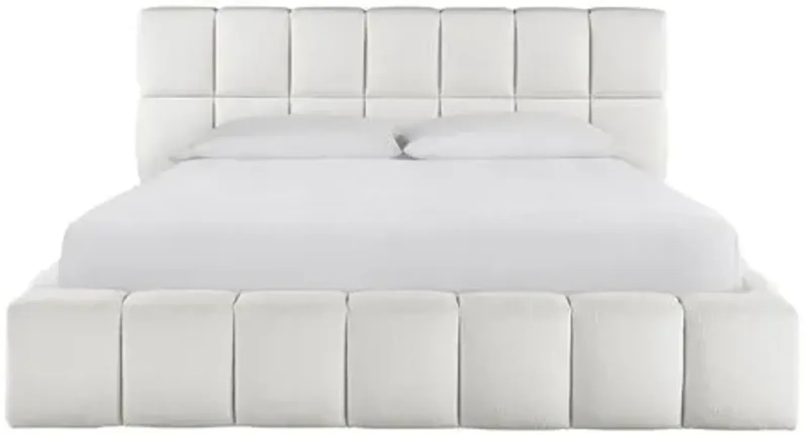 Avani Upholstered Platform Bed - White Boucle, Upholstered