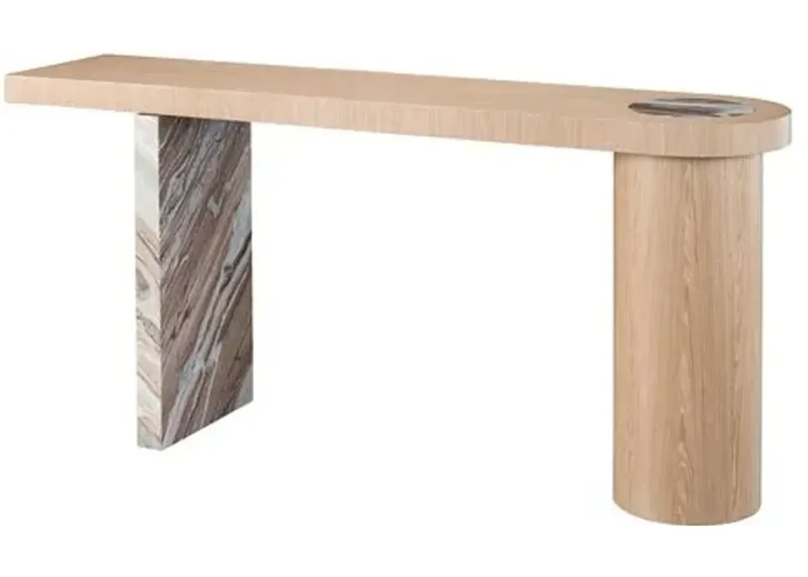 Avani Marble Console Table - Natural - Beige