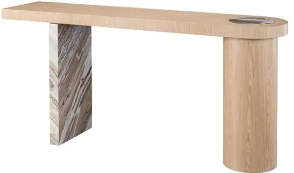 Avani Marble Console Table - Natural - Beige