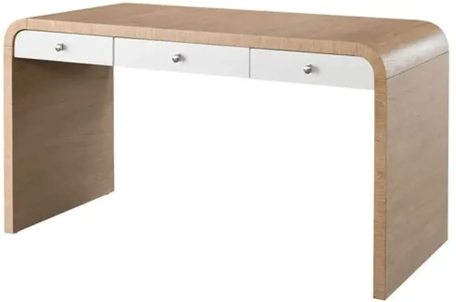 Avani Waterfall Desk - Natural/White - Beige