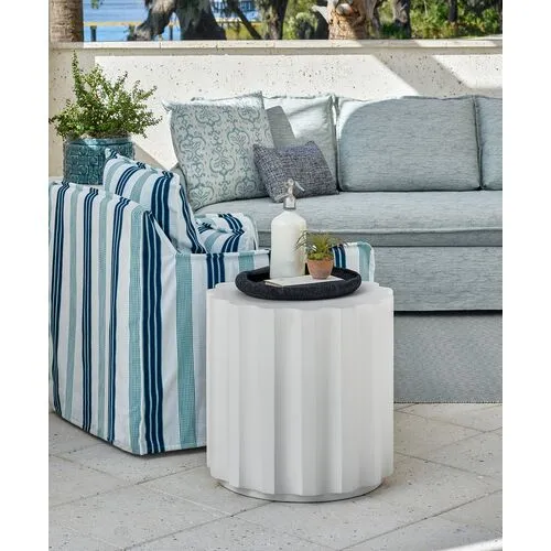 Coastal Living Azores Outdoor Side Table - White