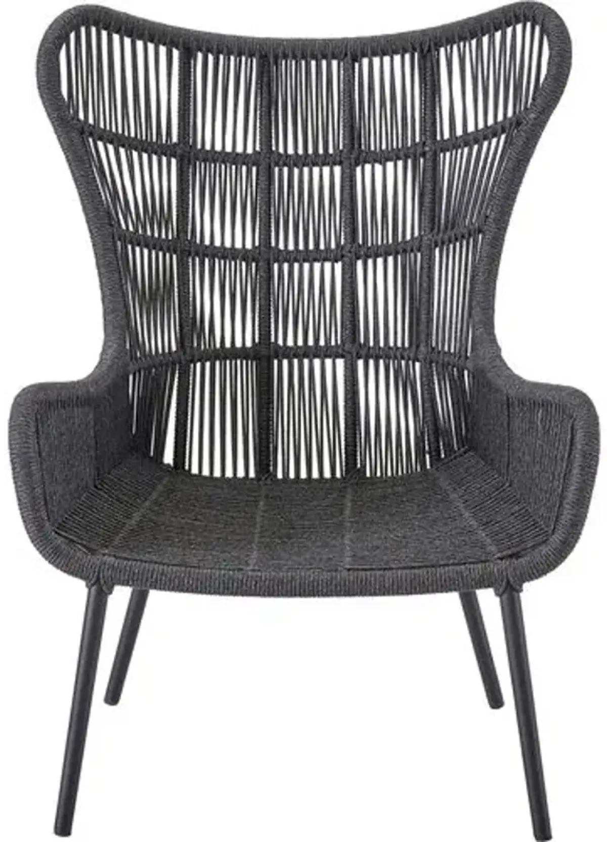 Coastal Living Warren Outdoor Lounge Chair - Charcoal/White - Gray