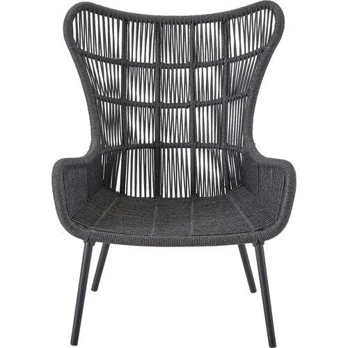 Coastal Living Warren Outdoor Lounge Chair - Charcoal/White - Gray