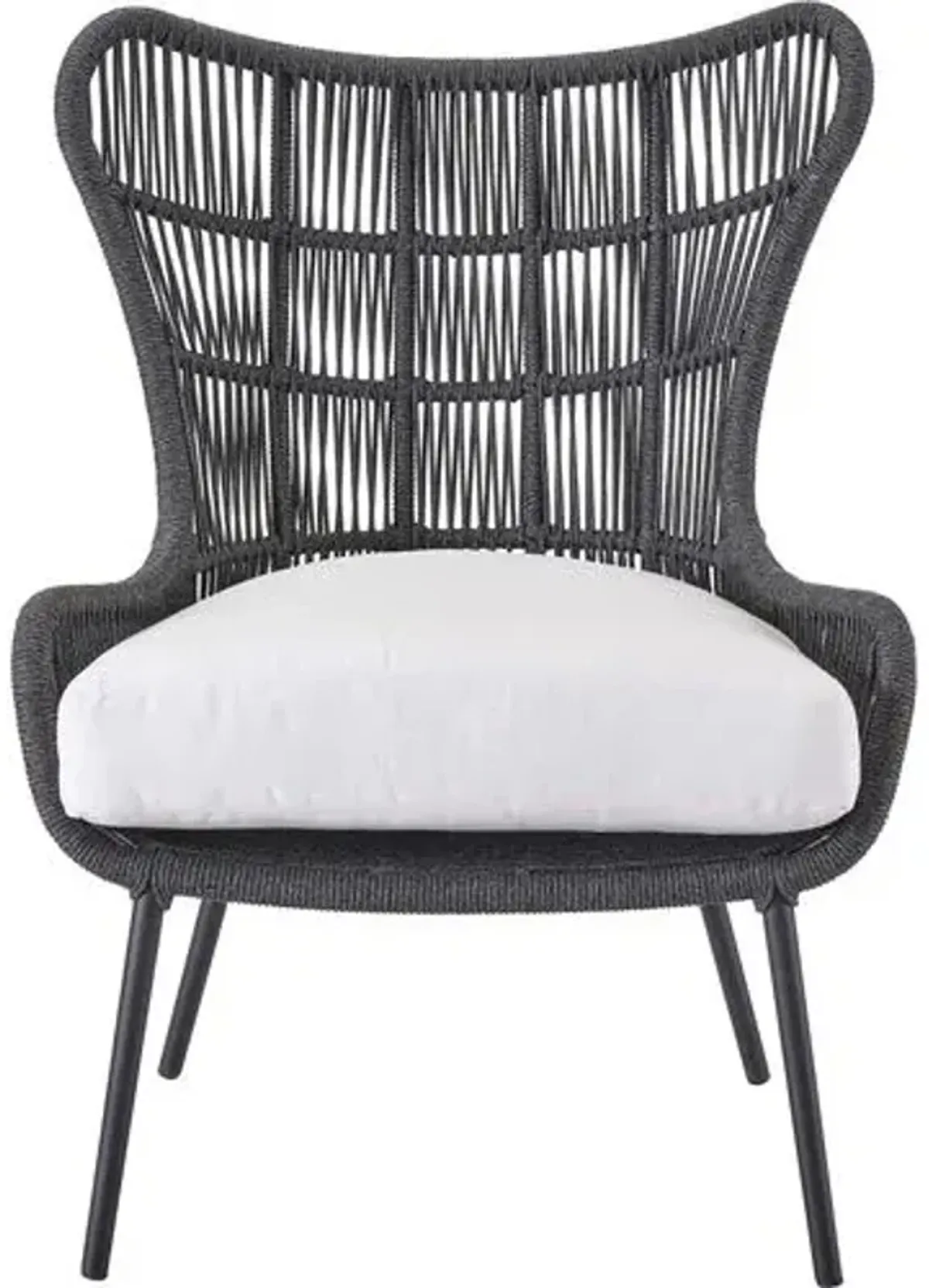 Coastal Living Warren Outdoor Lounge Chair - Charcoal/White - Gray