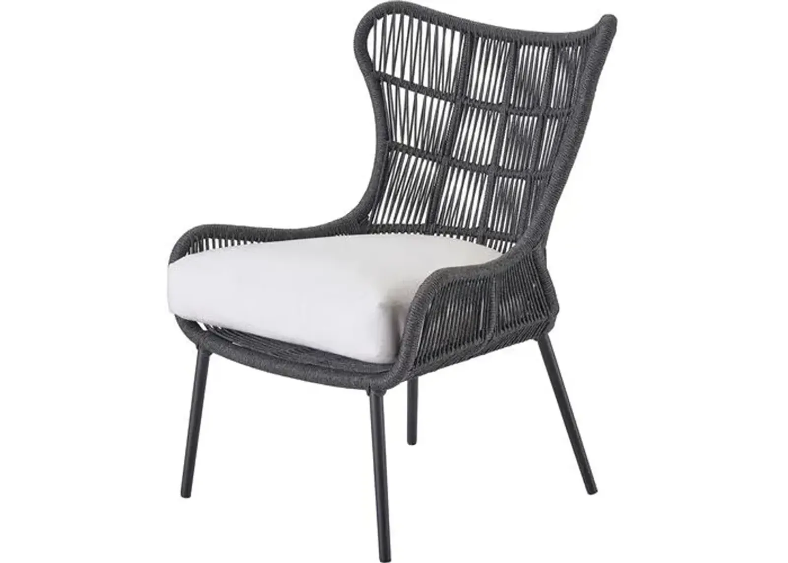 Coastal Living Warren Outdoor Lounge Chair - Charcoal/White - Gray