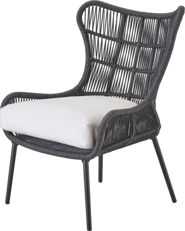 Coastal Living Warren Outdoor Lounge Chair, Charcoal/White
