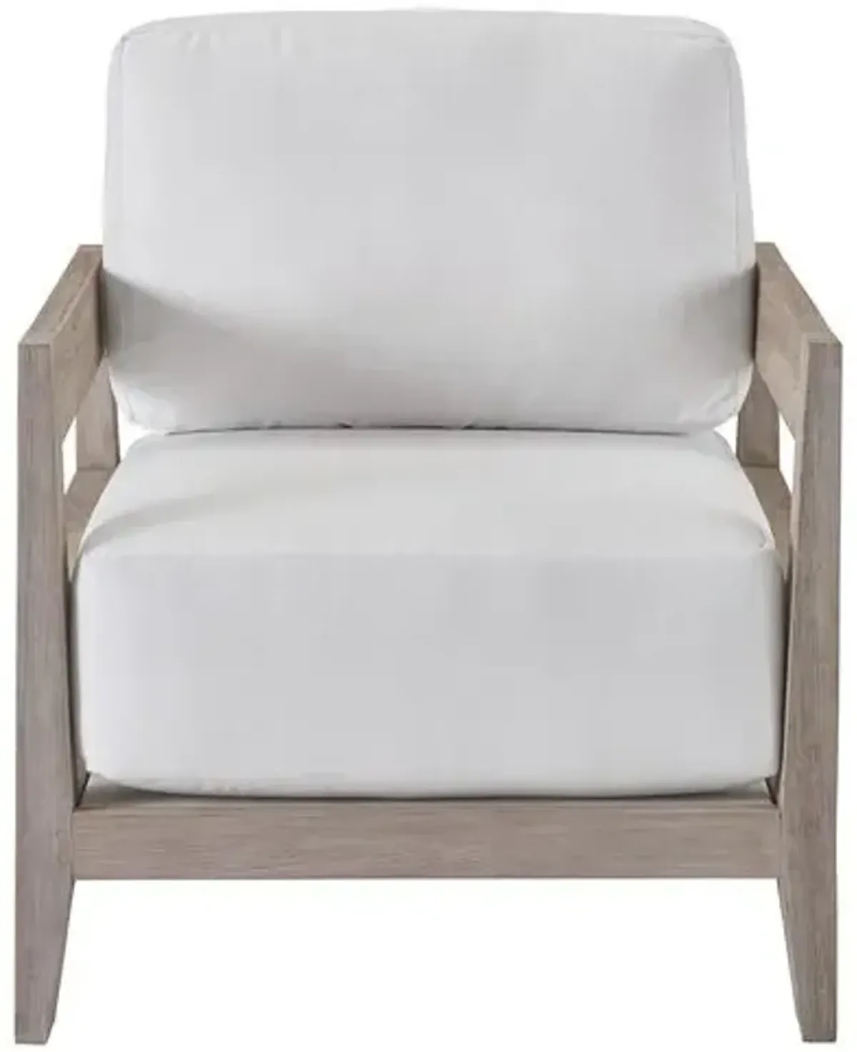 Coastal Living Saanvi Outdoor Lounge Chair - Weathered Teak/White - Brown