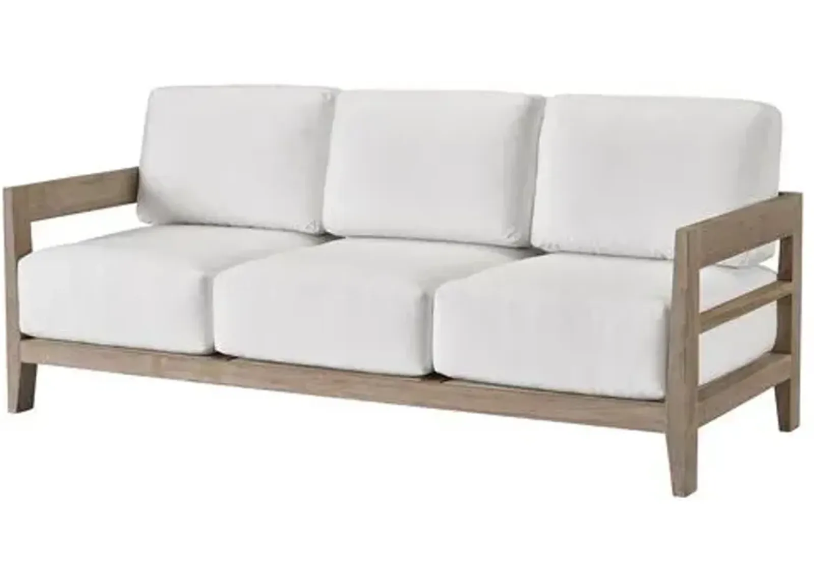 Coastal Living Saanvi Outdoor Sofa - Weathered Teak/White