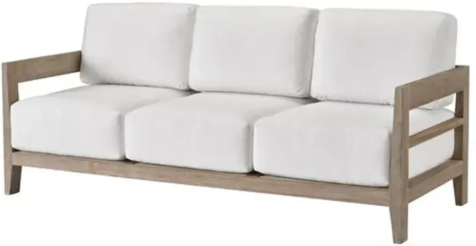 Coastal Living Saanvi Outdoor Sofa - Weathered Teak/White