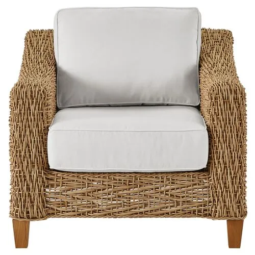 Coastal Living Keoni Outdoor Lounge Chair - Natural/White - Beige