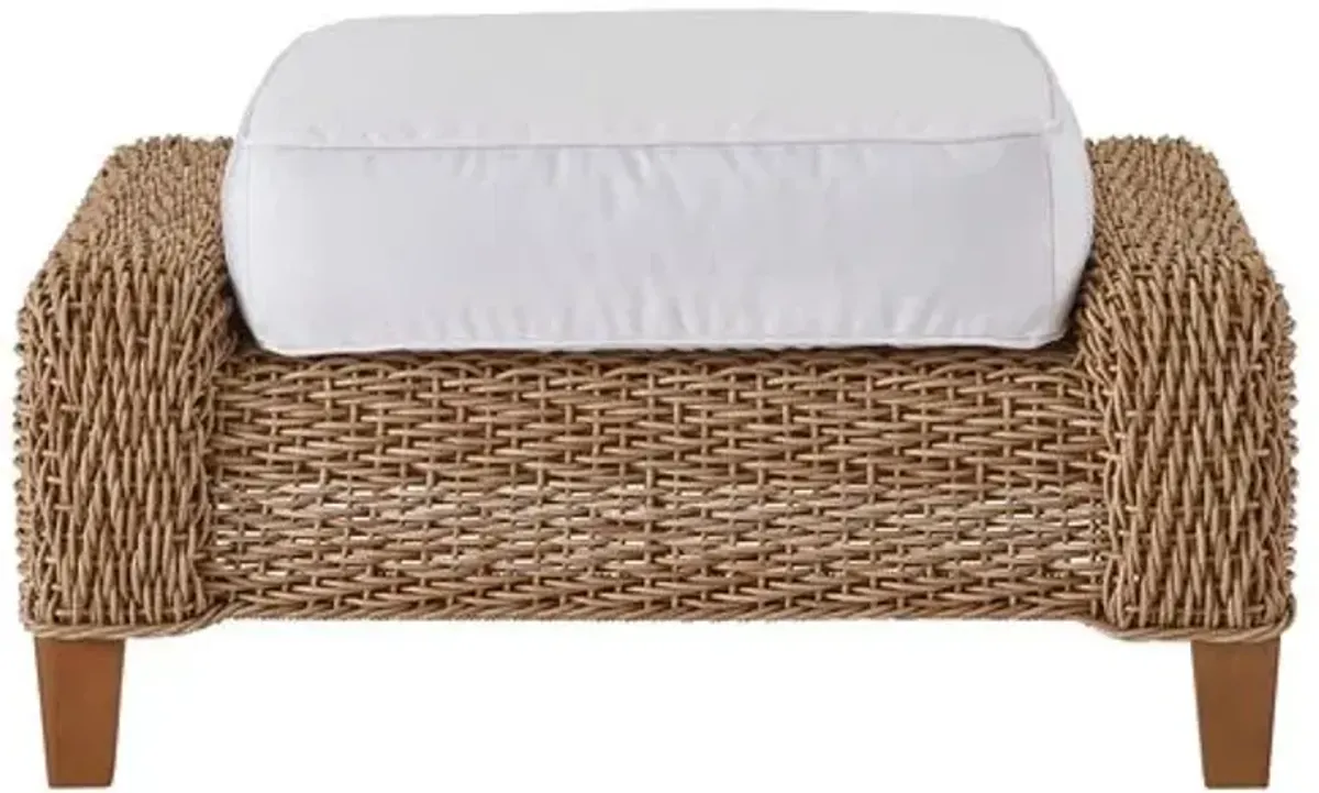 Coastal Living Keoni Outdoor Ottoman - Natural/White - Beige