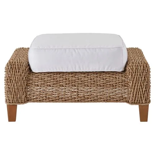 Coastal Living Keoni Outdoor Ottoman - Natural/White - Beige