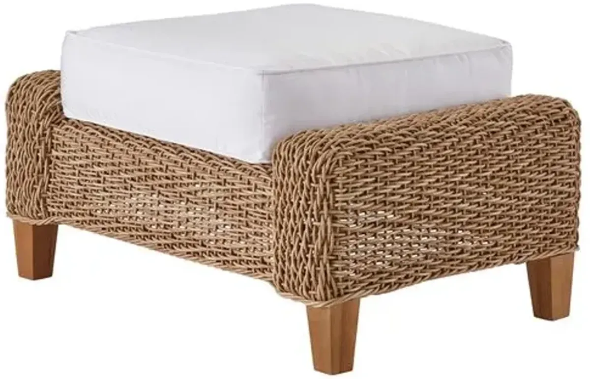 Coastal Living Keoni Outdoor Ottoman - Natural/White - Beige