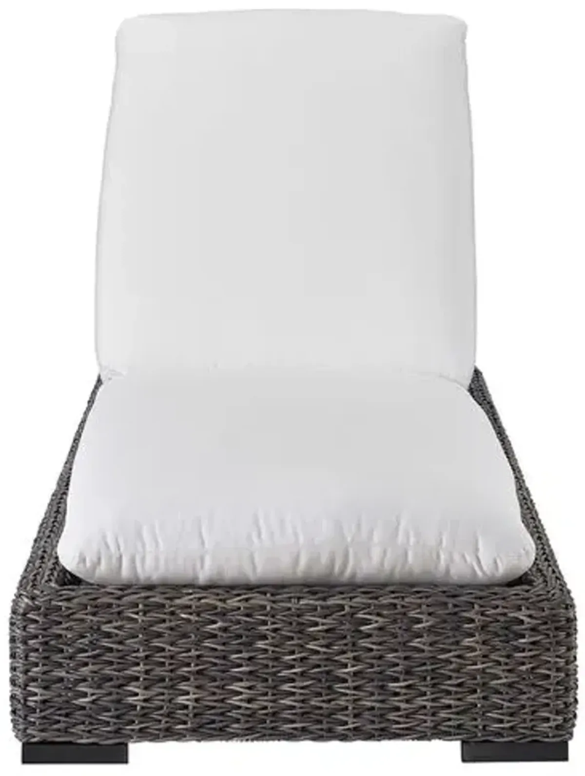 Coastal Living Kazemi Outdoor Wicker Chaise Lounge - Brown/White - Comfortable, Sturdy, Stylish