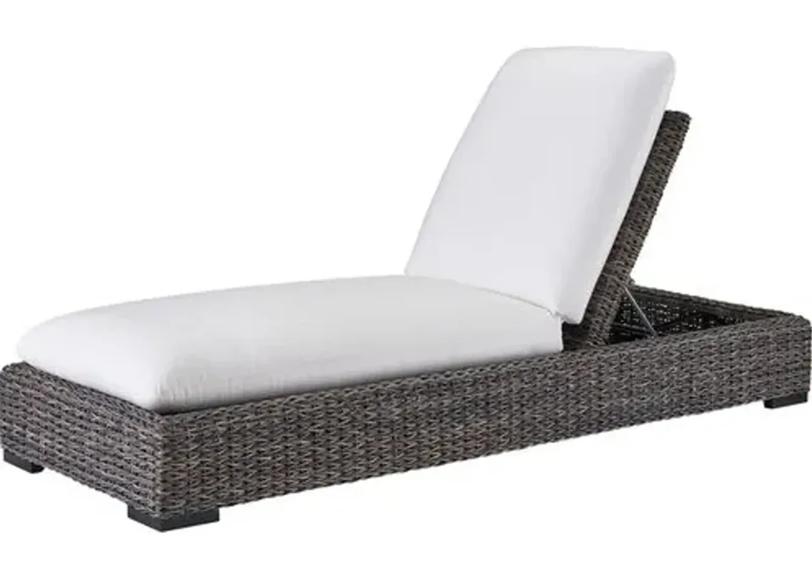 Coastal Living Kazemi Outdoor Wicker Chaise Lounge - Brown/White - Comfortable, Sturdy, Stylish