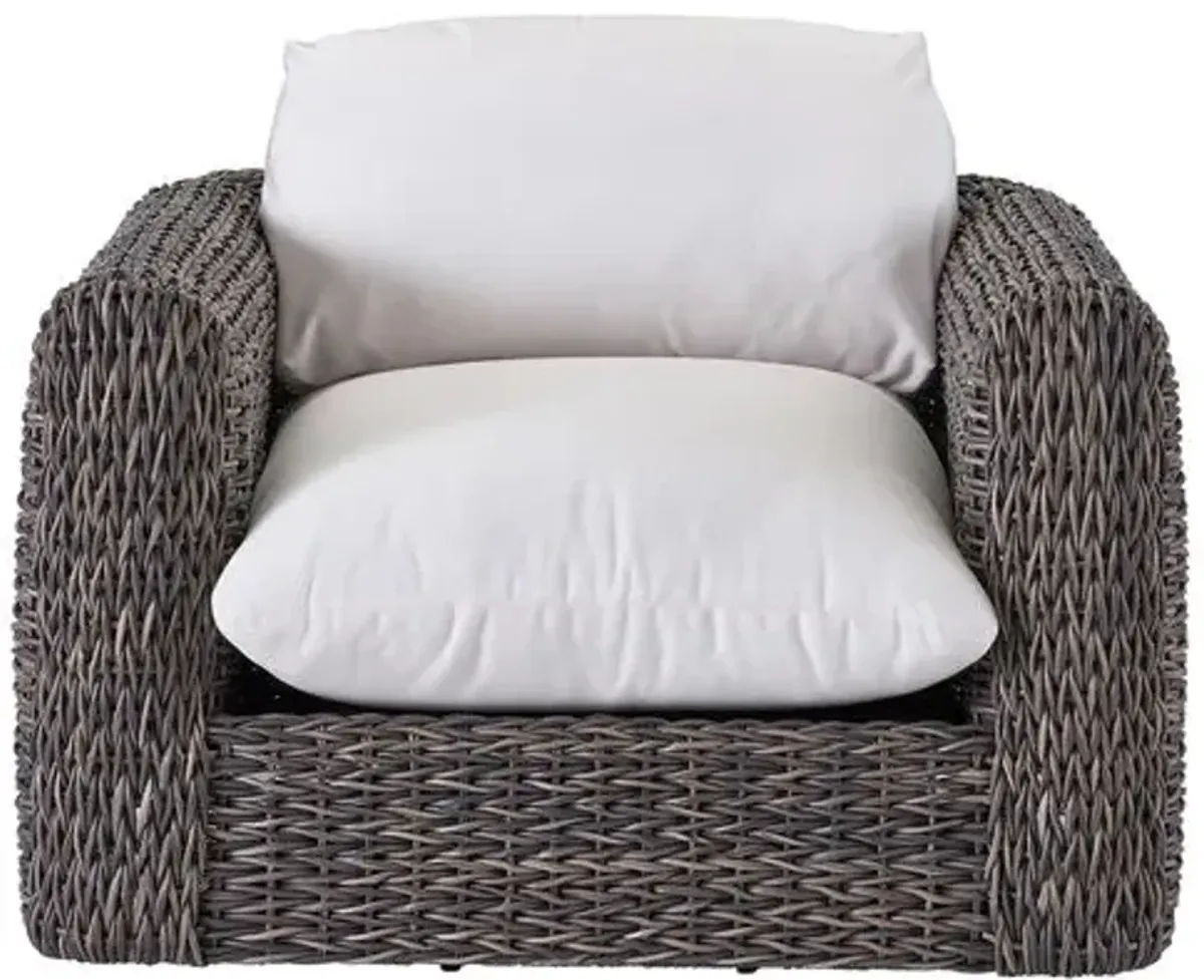 Coastal Living Kazemi Outdoor Wicker Lounge Chair - Brown/White