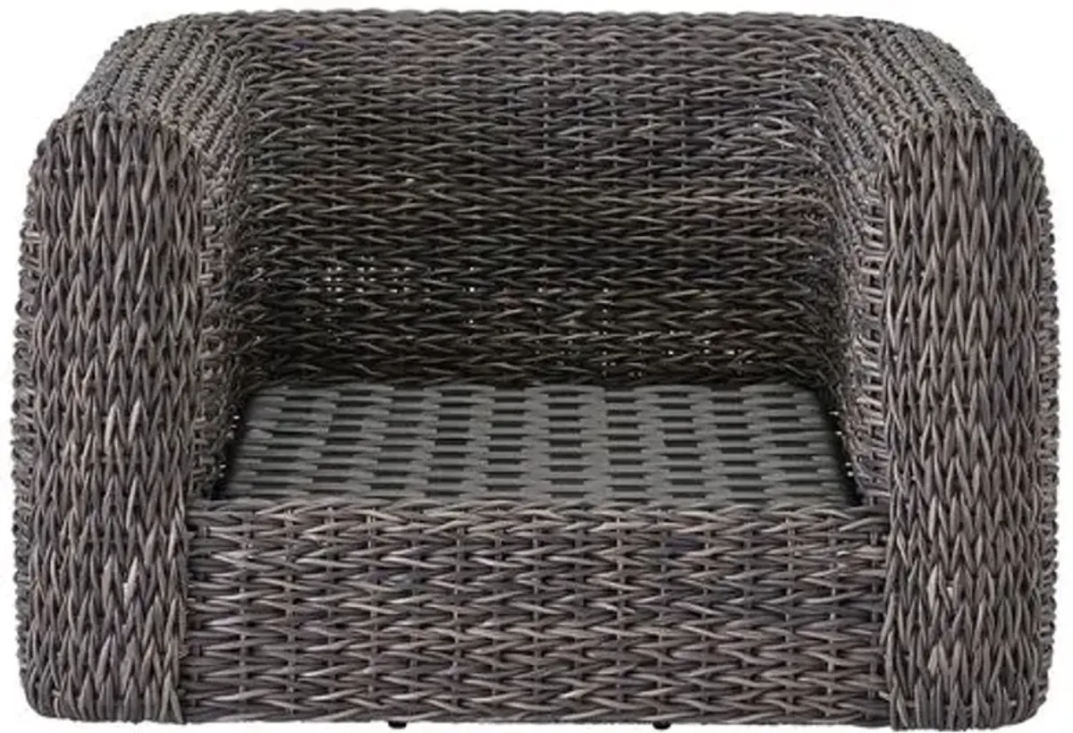 Coastal Living Kazemi Outdoor Wicker Lounge Chair - Brown/White