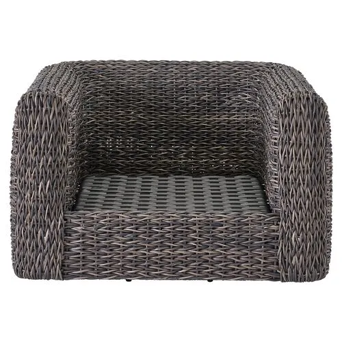 Coastal Living Kazemi Outdoor Wicker Lounge Chair - Brown/White